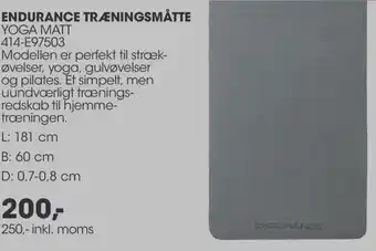 Sportigan Endurance Træningsmåtte Yoga Matt tilbud