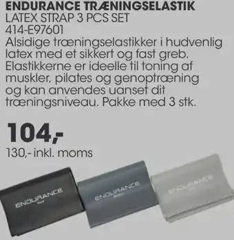Sportigan Endurance Træningselastik Latex Strap 3 Pcs Set 130 Inkl.Moms tilbud