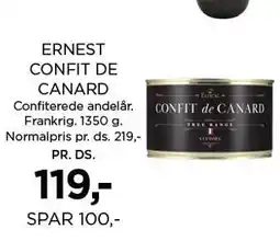 Salling ERNEST CONFIT DE CANARD 1350 G tilbud