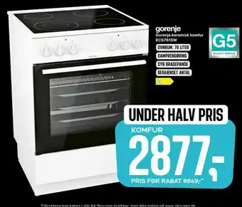 Skousen Gorenje keramisk komfur ECS7615W tilbud
