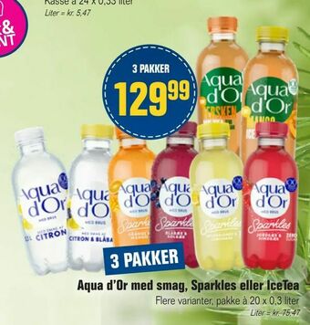Otto Duborg Aqua d'Or med smag, Sparkles eller IceTea tilbud