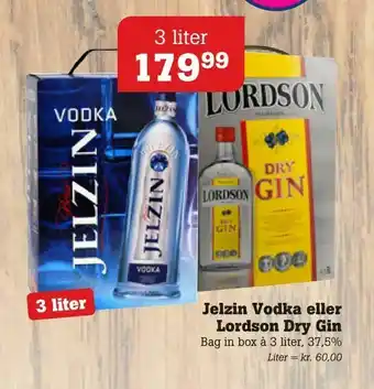 Poetzsch Padborg Jelzin Vodka eller Lordson Dry Gin tilbud