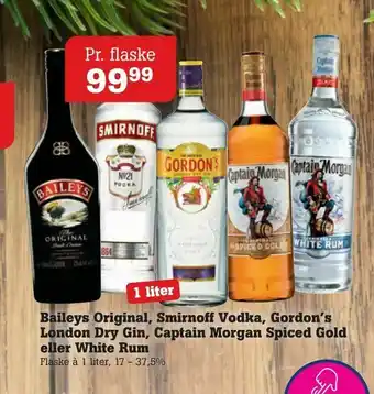 Poetzsch Padborg Baileys Original, Smirnoff Vodka, Gordon's London Dry Gin, Captain Morgan Spiced Gold eller White Rum tilbud