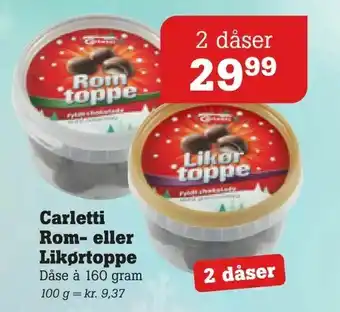 Poetzsch Padborg Carletti Rom- eller Likørtoppe tilbud