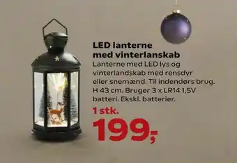 Kvickly LED lanterne med vinterlanskab tilbud