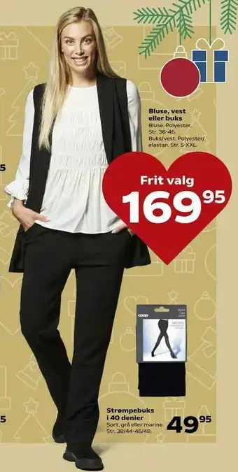 Kvickly Bluse, vest eller buks tilbud
