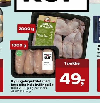 Kvickly Kyllingebrystfilet med lage eller hele kyllingelår tilbud