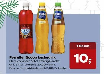 Kvickly Fun eller Scoop læskedrik tilbud