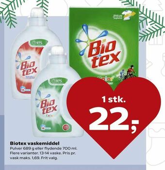 Kvickly Biotex vaskemiddel tilbud