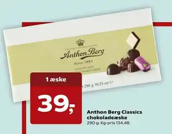 Kvickly Anthon Berg Classics chokoladeæske tilbud