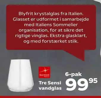 Kvickly Tre Sensi vandglas tilbud