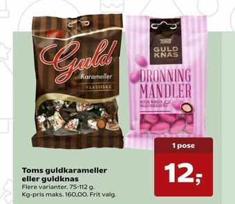 Kvickly Toms guldkarameller eller guldknas tilbud