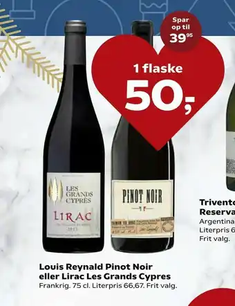 Kvickly Louis Reynald Pinot Noir eller Lirac Les Grands Cypres tilbud