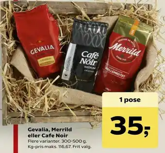 Kvickly Gevalia, Merrild eller Cafe Noir tilbud