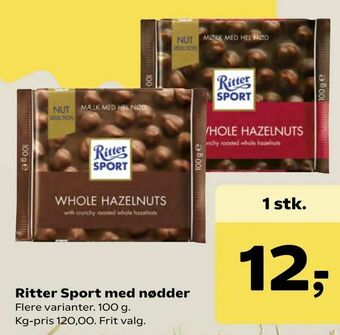Kvickly Ritter Sport med nødder tilbud