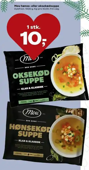 Kvickly Mou hønse- eller oksekødsuppe tilbud