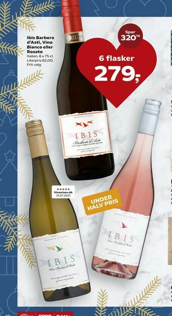 Kvickly Ibis Barbera d'Asti, Vino Bianco eller Rosato tilbud