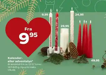 Kvickly Kalender- eller adventslys tilbud