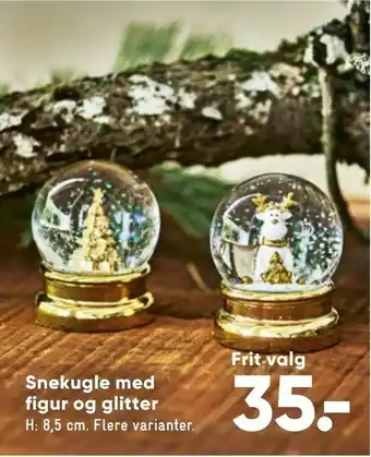 Snekugle med figur og glitter
