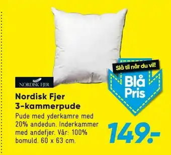 Bilka Nordisk Fjer 3-kammerpude tilbud