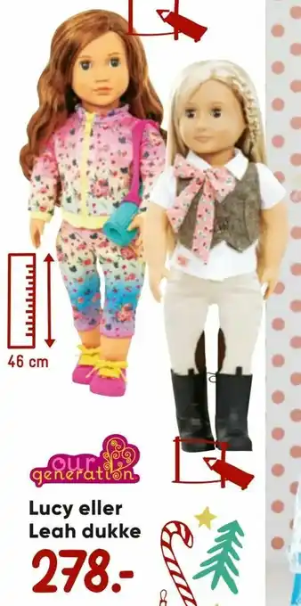 Bilka Lucy eller Leah dukke tilbud