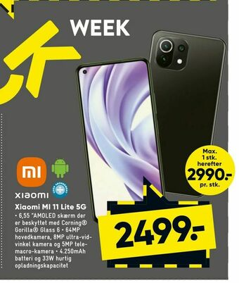 Bilka Xiaomi MI 11 Lite 5G tilbud