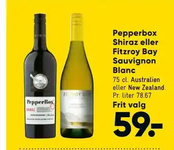 Pepperbox Shiraz eller Fitzroy Bay Sauvignon Blanc