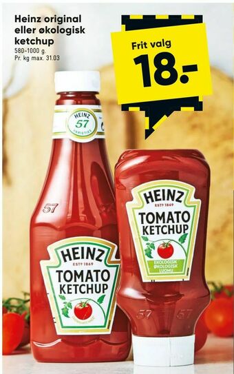 Bilka Heinz original eller økologisk ketchup tilbud