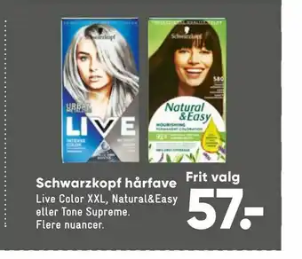 Bilka Schwarzkopf hårfave tilbud