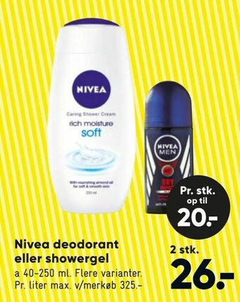 Bilka Nivea deodorant eller showergel tilbud