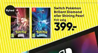 Bilka Switch Pokémon Briliant Diamond eller Shining Pearl tilbud