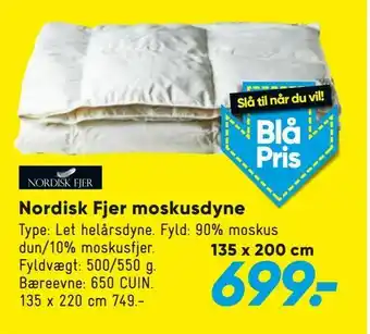 Bilka Nordisk Fjer moskusdyne tilbud