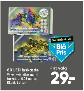Bilka 80 LED lyskæde tilbud
