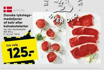 Danske tykstegsmedaljoner af kalv eller kalvekoteletter