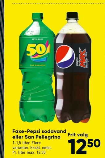 Bilka Faxe-Pepsi sodavand eller San Pellegrino tilbud