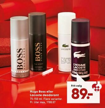 Bilka Hugo Boss eller Lacoste deodorant tilbud