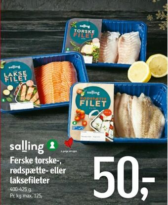 Føtex Ferske torske-, rødspætte- eller laksefileter tilbud