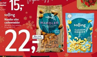 Føtex Mandler eller cashewnødder tilbud