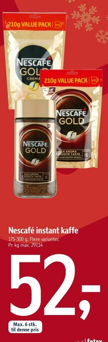 Føtex Nescafé instant kaffe tilbud