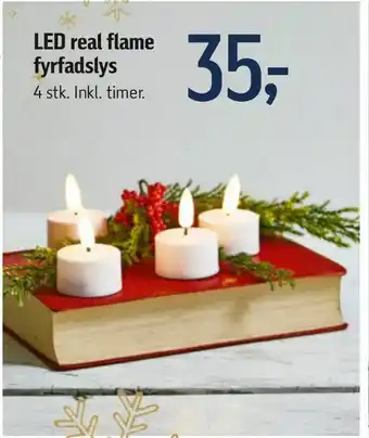 Føtex LED real flame fyrfadslys tilbud