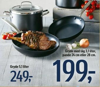 Føtex Gryde med låg 3,1 liter, pande 24 cm eller 28 cm tilbud