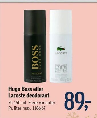 Føtex Hugo Boss eller Lacoste deodorant tilbud