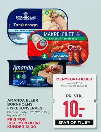 MENY Amanda eller bornholms fiskekonserves tilbud