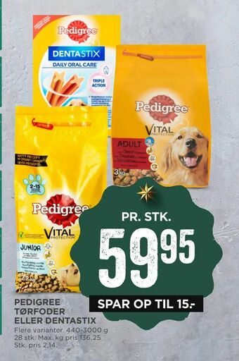 MENY Pedigree tørfoder eller dentastix tilbud