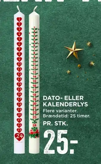 MENY Dato- eller kalenderlys tilbud