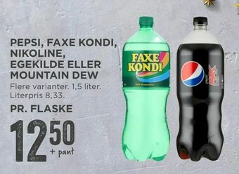 MENY Pepsi, faxe kondi, nikoline, egekilde eller mountain dew tilbud