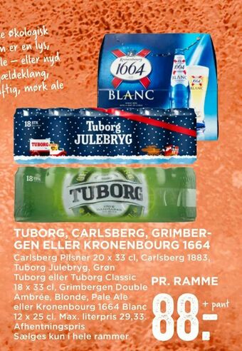 MENY Tuborg, carlsberg, grimbergen eller kronenbourg 1664 tilbud