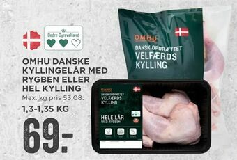MENY Omhu danske kyllingelår med rygben eller hel kylling tilbud