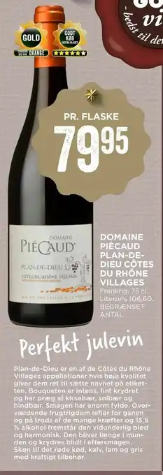 MENY Domaine piècaud plan-de-dieu côtes du rhône villages tilbud