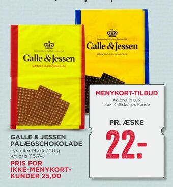 MENY Galle & jessen pålægschokolade tilbud